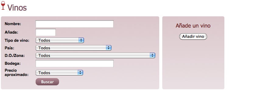 buscador avanzado de vinos